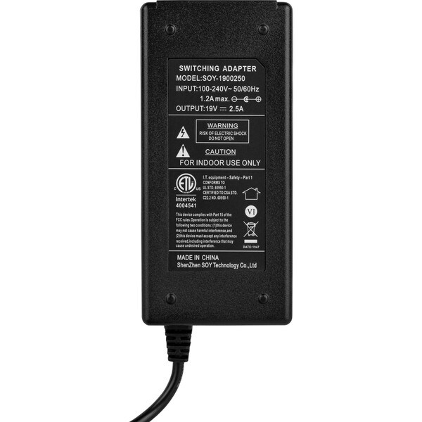 19V 2.5A DC Switching Power Supply Adapter with 2.1 x 5.5mm Center ...